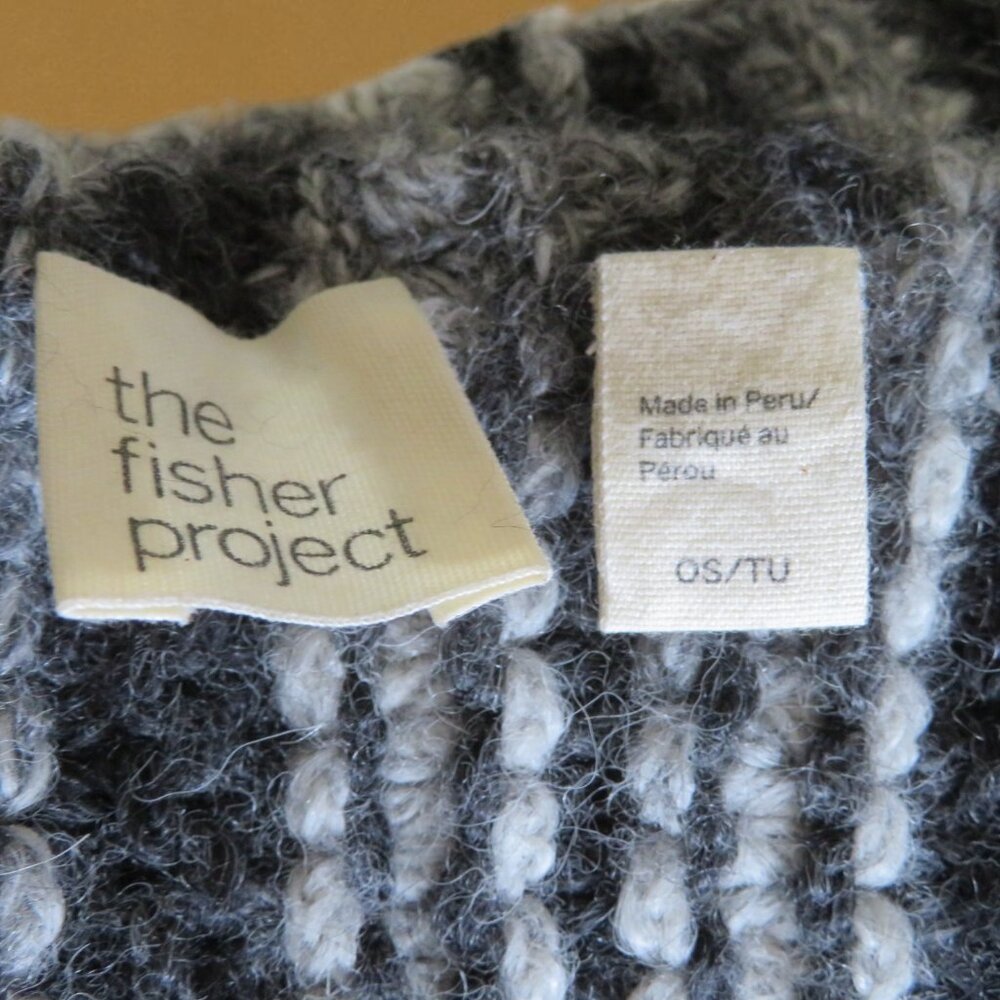 Eileen Fisher (The Fisher Project) Peruvian Baby Alpaca Scarf/Wrap w/Fringe, EUC - Picture 8 of 9